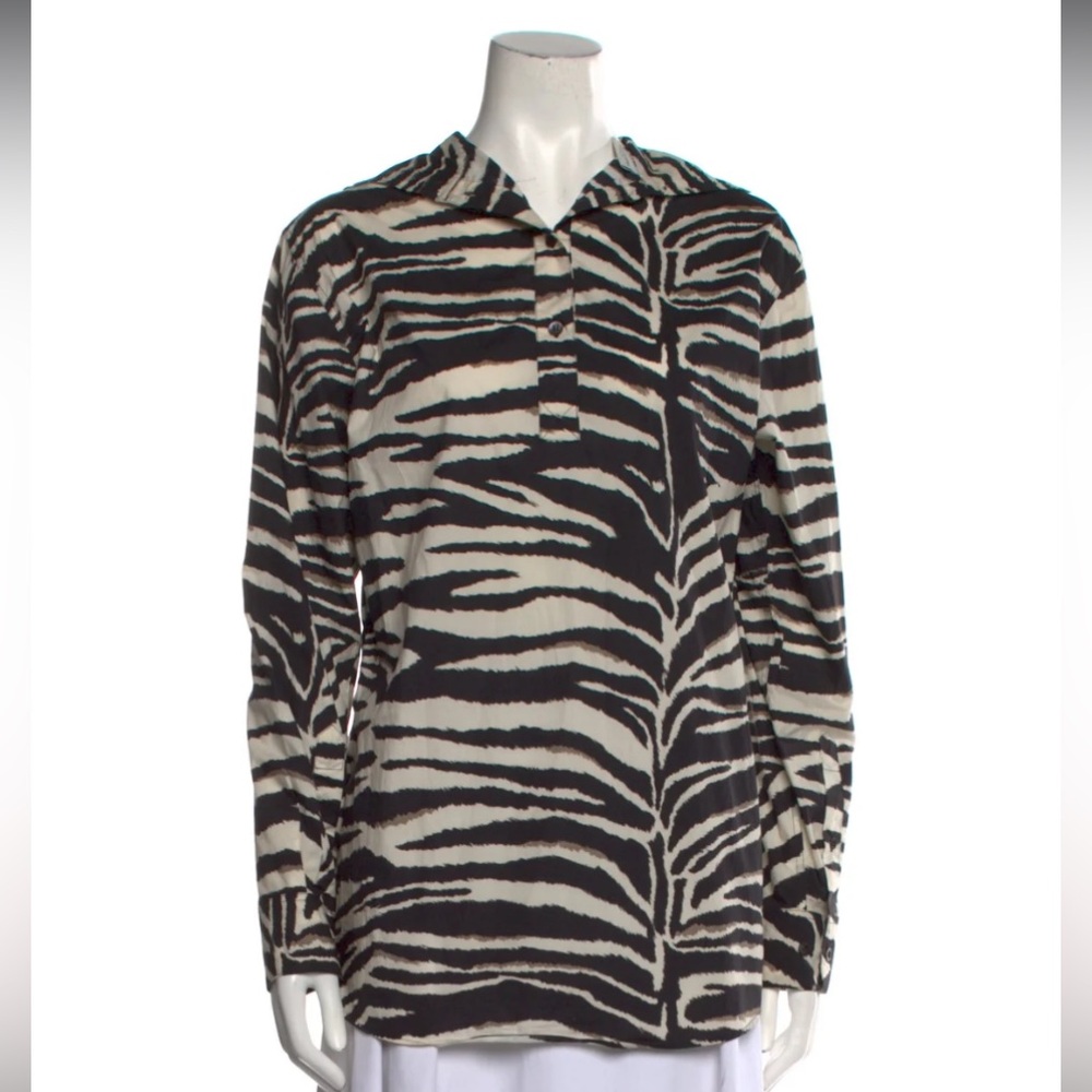 Dries Van Noten Black and White Striped Button Down Shirt